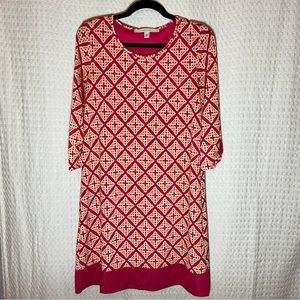 41 Hawthorn red trellis tile print tunic dress midi stitch fix sz S